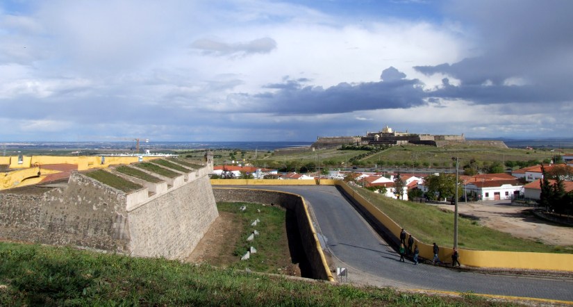 Section of ramparts and one of the star forts that surround Elvas