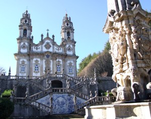 Typical Portuguese-style church front in Lamego