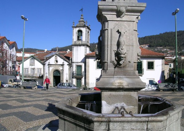 Arouca, a small town in northern Portugal, at the end of February. The skies are blue... but if you look closely you might see the icicles in the fountain!