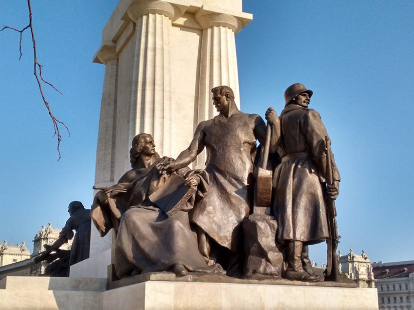 Soviet-style statues in central Budapest