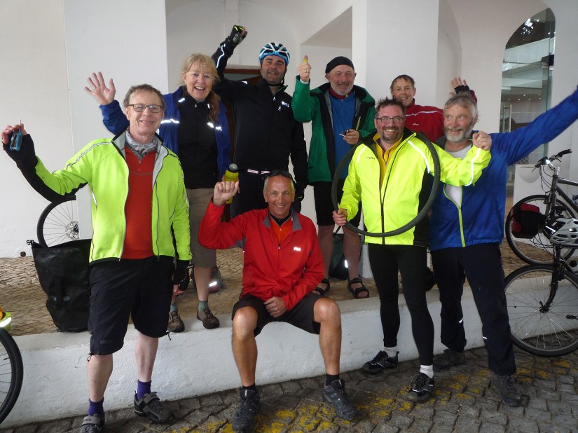 Mission complete! Damp but not defeated, Team Pedal Portugal arrive back home
